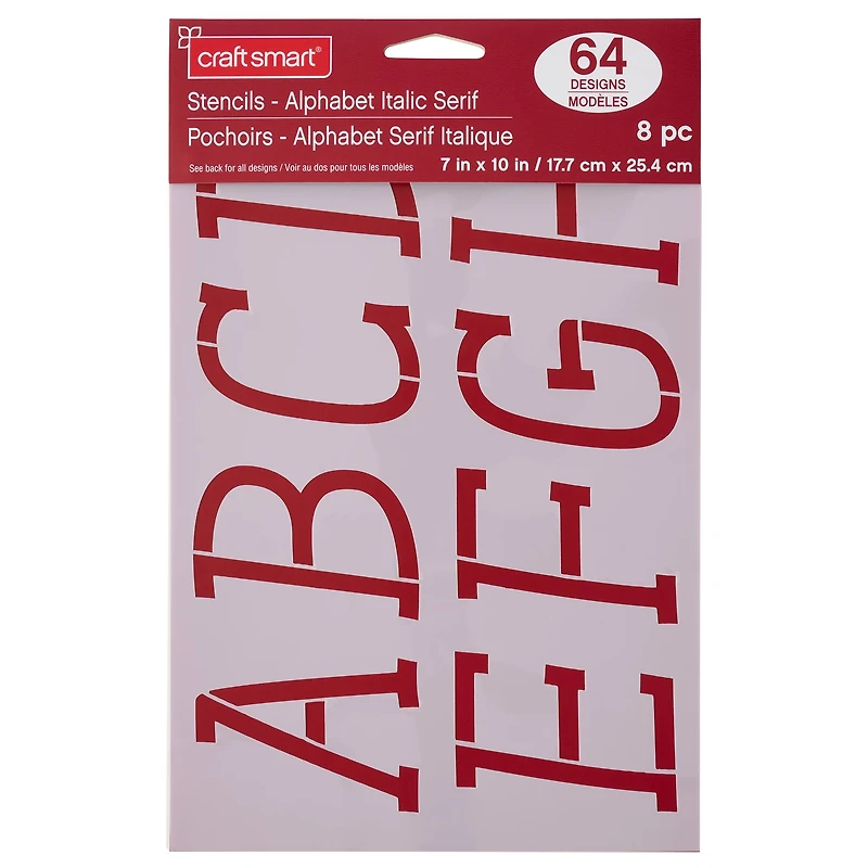3" Italic Serif Alphabet Stencils by Craft Smart®