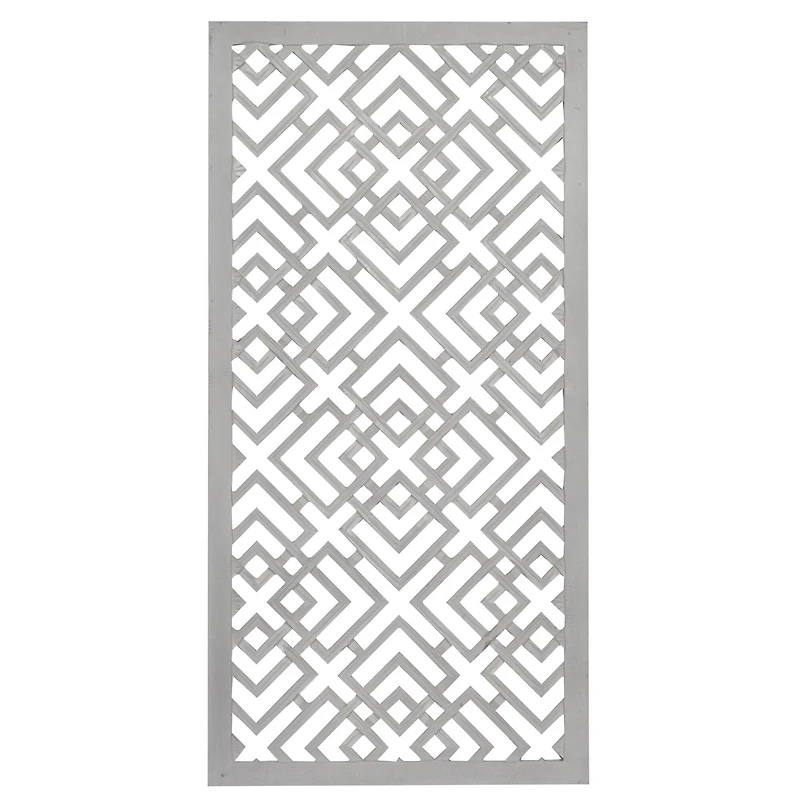 48" White Wood Abstract Farmhouse Wall Décor