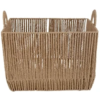 Simplify Small Vertical Weave Storage Basket with Round Handles