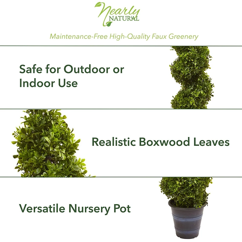 4ft. Boxwood Spiral Topiary in Planter