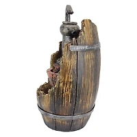 Design Toscano Farm Cistern Barrel Illuminated Garden Fountain