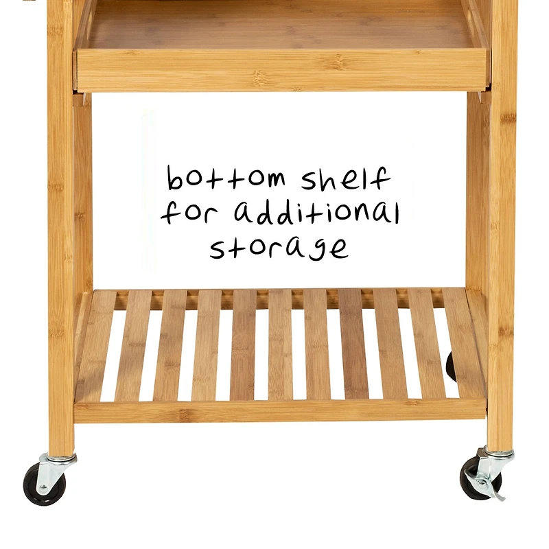 Honey Can Do Bamboo Rolling Cart