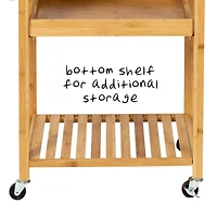 Honey Can Do Bamboo Rolling Cart