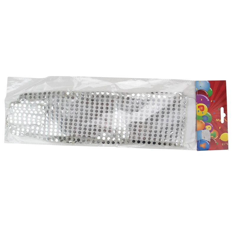 Silver Sequined Child Costume Gloves