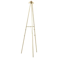 66.5" Gold Metal Foldable 2-Tier Display Easel with Scroll Finial