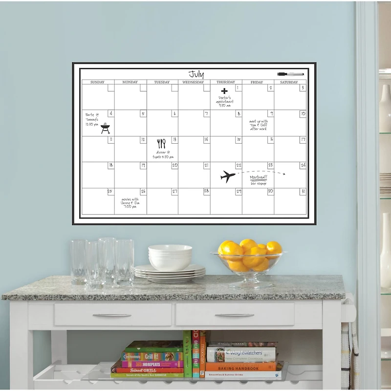 Wallpops White Monthly Dry Erase Calendar Decal