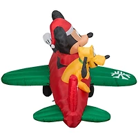 4.5ft. Animated Airblown® Mickey & Pluto Clubhouse Airplane Scene