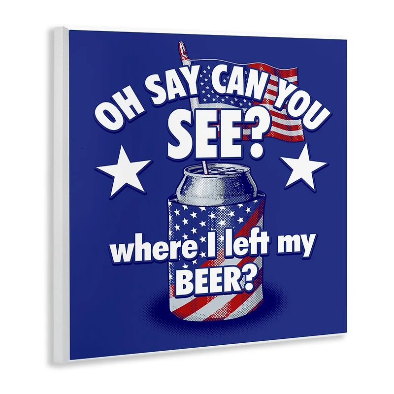 Stupell Industries Funny Patriotic Beer Wall Plaque Art