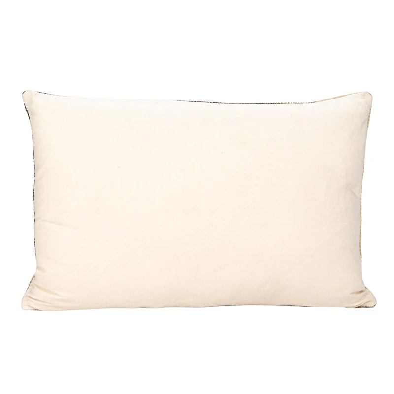 Hello Honey® 24" Brown Abstract Design Hand-Woven Fabric Indoor/Outdoor Lumbar Pillow