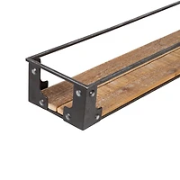 Honey Can Do Floating Decorative Metal & Wood Wall Shelves Set