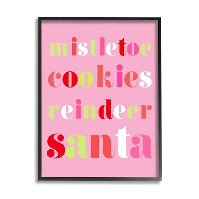 Stupell Industries Mistletoe Cookies Reindeer Santa Bold Framed Giclee Art