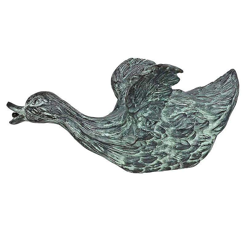 Design Toscano Lindell Pond Bronze Ducks Spitting Sliding Duck Garden Statue