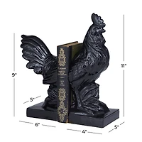 The Novogratz Modern Rooster Farmhouse Dolomite Bookend Set