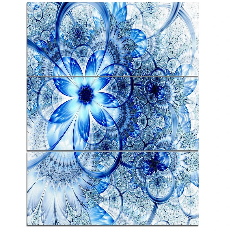 Designart - Dark Blue Flower Pattern Design