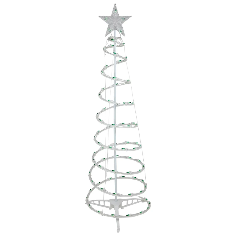 Green Lighted Spiral Christmas Trees Set