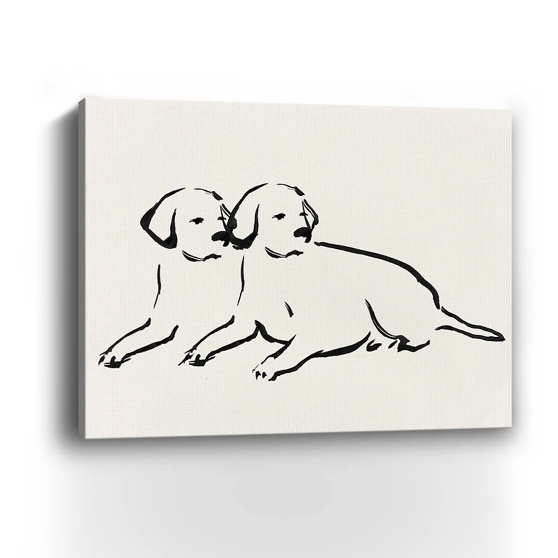 Two Dogs Canvas Giclee
