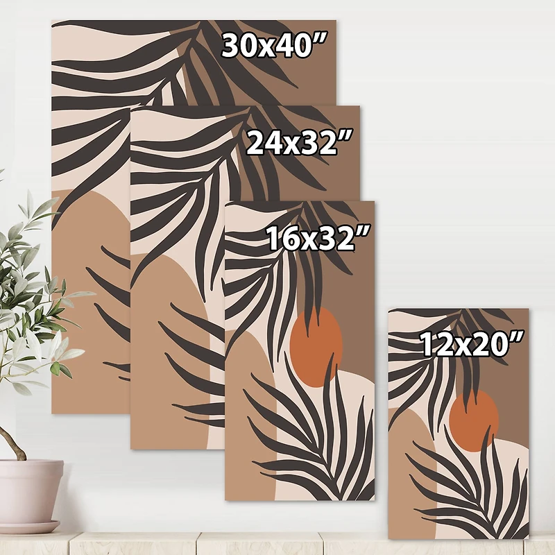 Designart - Moon & Sun Shapes In Retro Terracotta Tones III