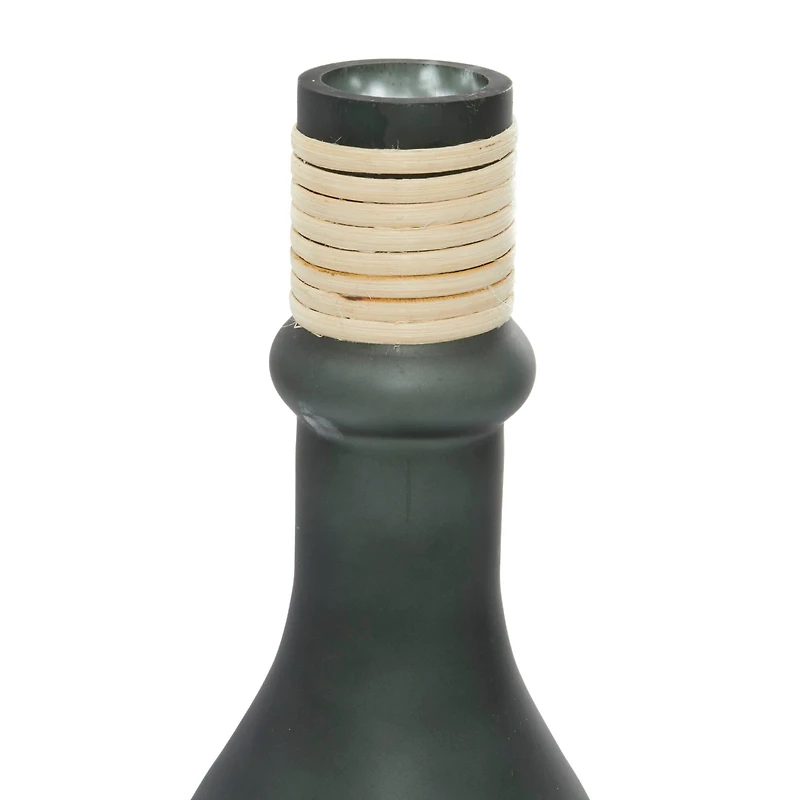 The Novogratz 16" Green Contemporary Glass Vase