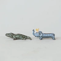 Hello Honey® 5.75" Gray Stoneware Elephant Match Holder