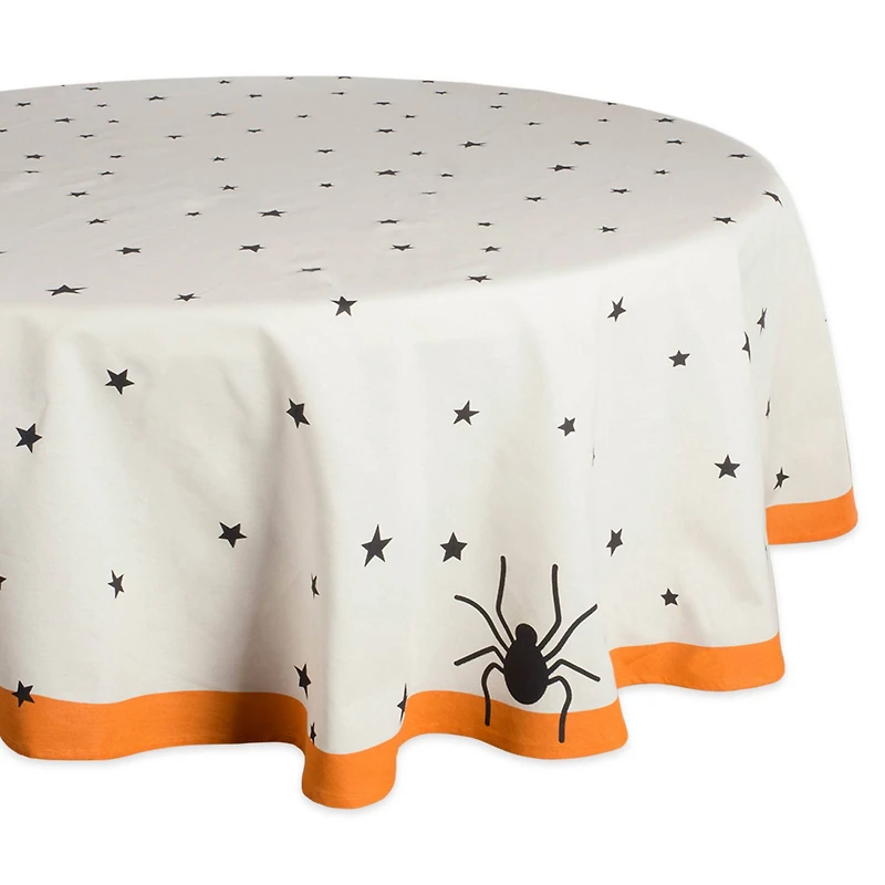DII® 70" Black Stars Print Round Tablecloth