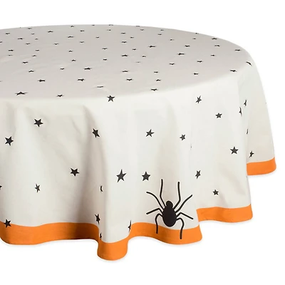 DII® 70" Black Stars Print Round Tablecloth