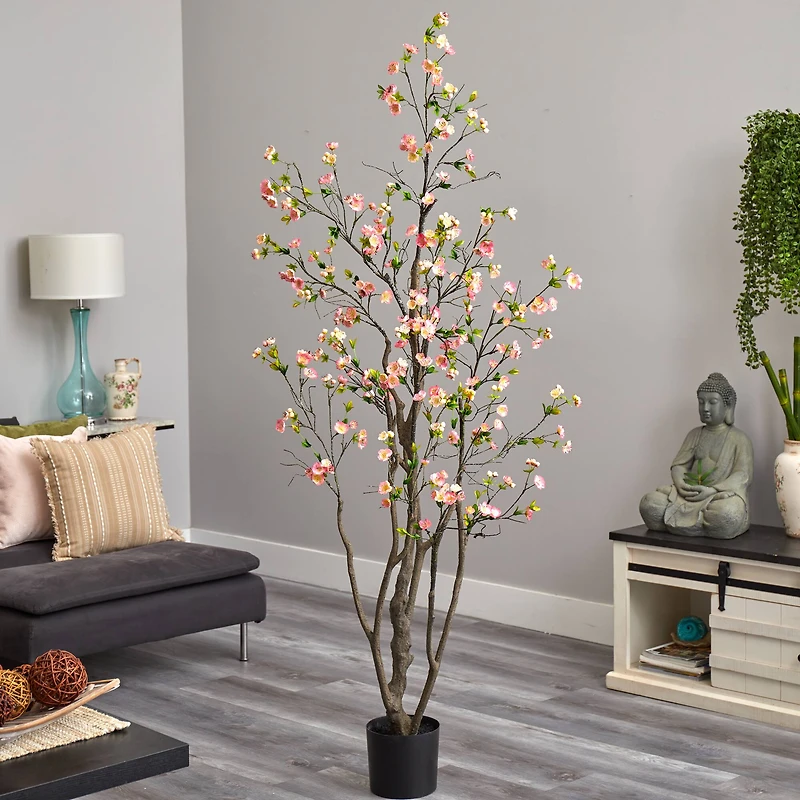 6.5ft. Potted Pink Cherry Blossom Artificial Tree