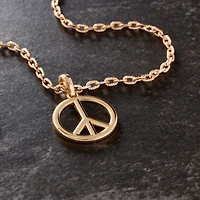 Gold Metal Peace Sign Pendant by Bead Landing™