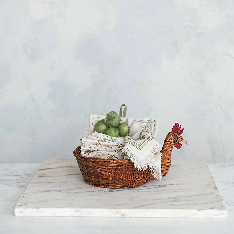Hello Honey® 13.25" Charming Fern Chicken-Shaped Basket