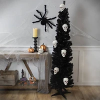 6ft. Iridescent Charcoal Slim Halloween Tinsel Tree