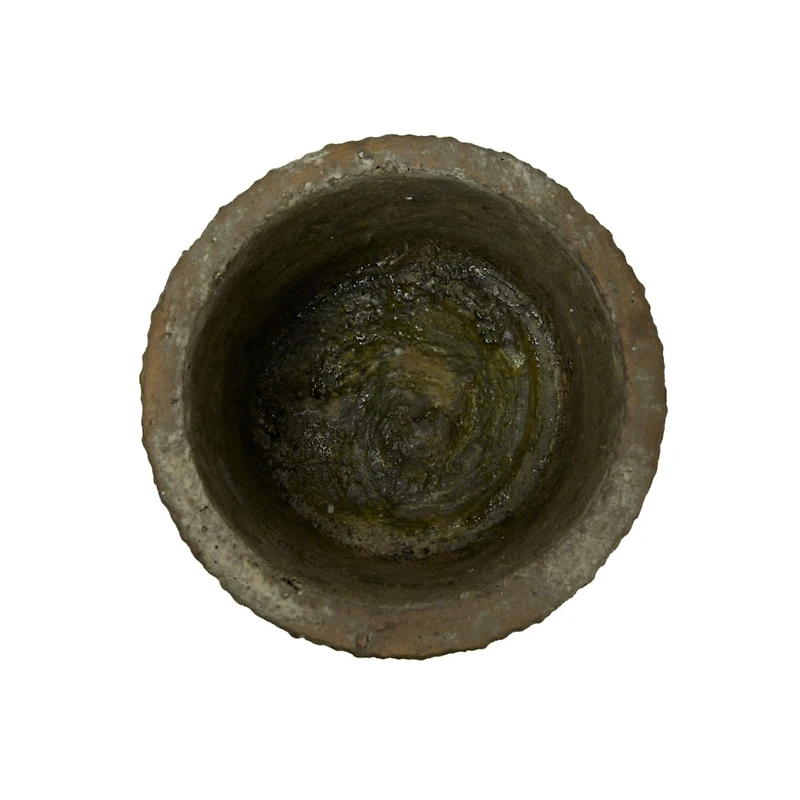 Hello Honey® 7" Distressed Black Debossed Cement Planter