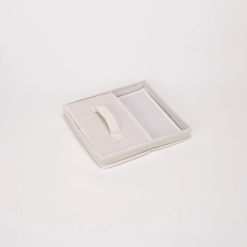 Household Essentials Medium Natural Canvas Storage Bin with Lid