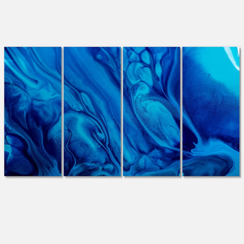 Designart - Dark Blue Abstract Acrylic Paint Mix