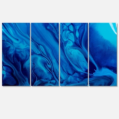 Designart - Dark Blue Abstract Acrylic Paint Mix