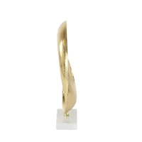 17" Gold Aluminum Glam Abstract Sculpture