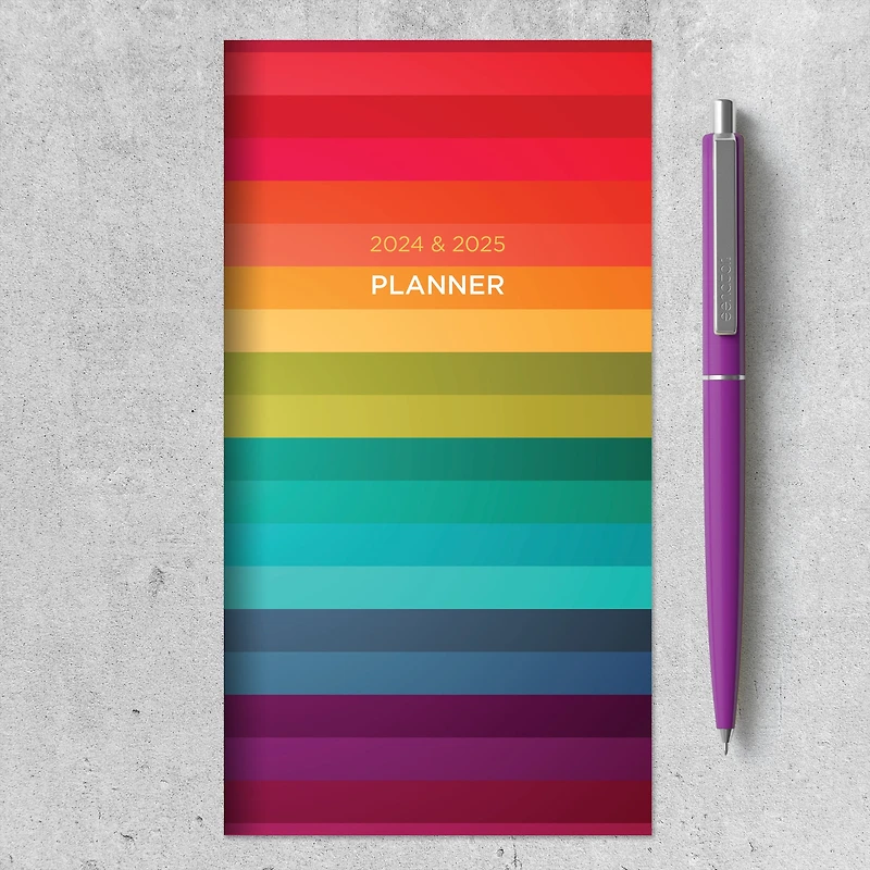 2024-2025 Rainbow Stripe Monthly Pocket Planner
