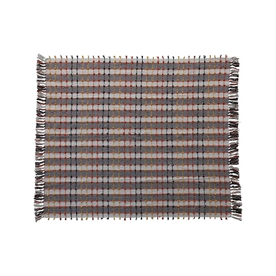 Hello Honey® 60" Multicolor Plaid Woven Cotton Blend Throw Blanket with Knots & Fringe