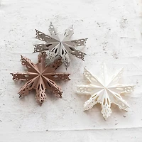 Hello Honey® 3 Pack 9" Folded Snowflake Recycled Paper Ornaments