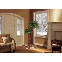 6 Pack: 6ft. Pre-Lit Artificial Double Trunk Palm Tree, Clear Lights