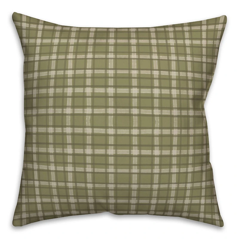 Green Multi Plaid Throw Pillow