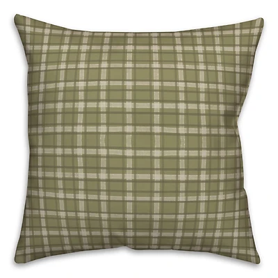 Green Multi Plaid Throw Pillow