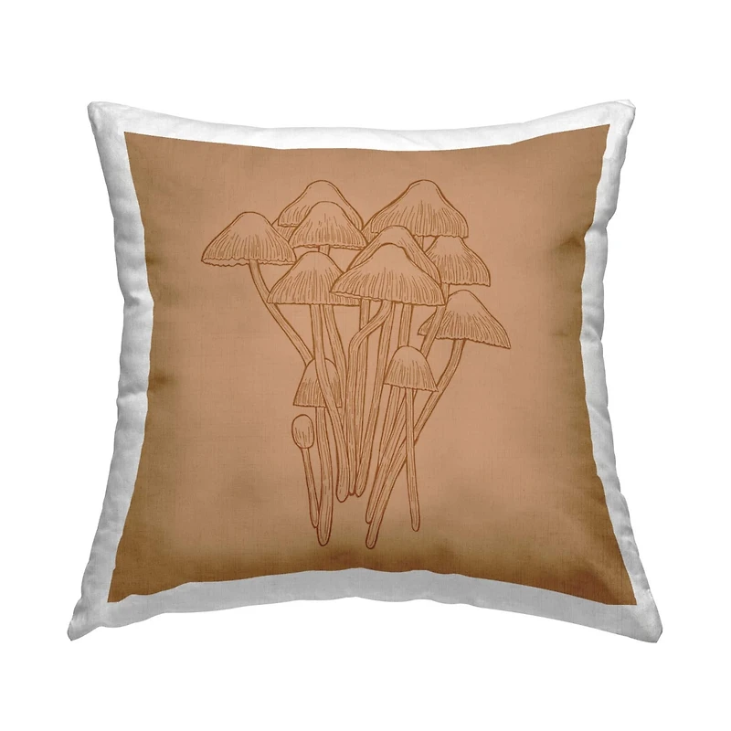 Stupell Industries Forest Mushroom Arrangement Detailed Botanicals Throw Pillow, 18" x 18"