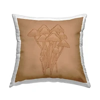 Stupell Industries Forest Mushroom Arrangement Detailed Botanicals Throw Pillow, 18" x 18"