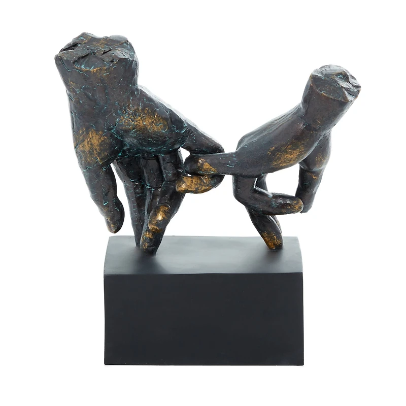 10" Black Polystone Traditional Pinky Swear Sculpture