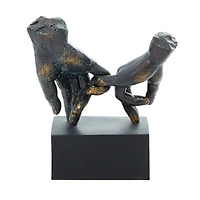 10" Black Polystone Traditional Pinky Swear Sculpture