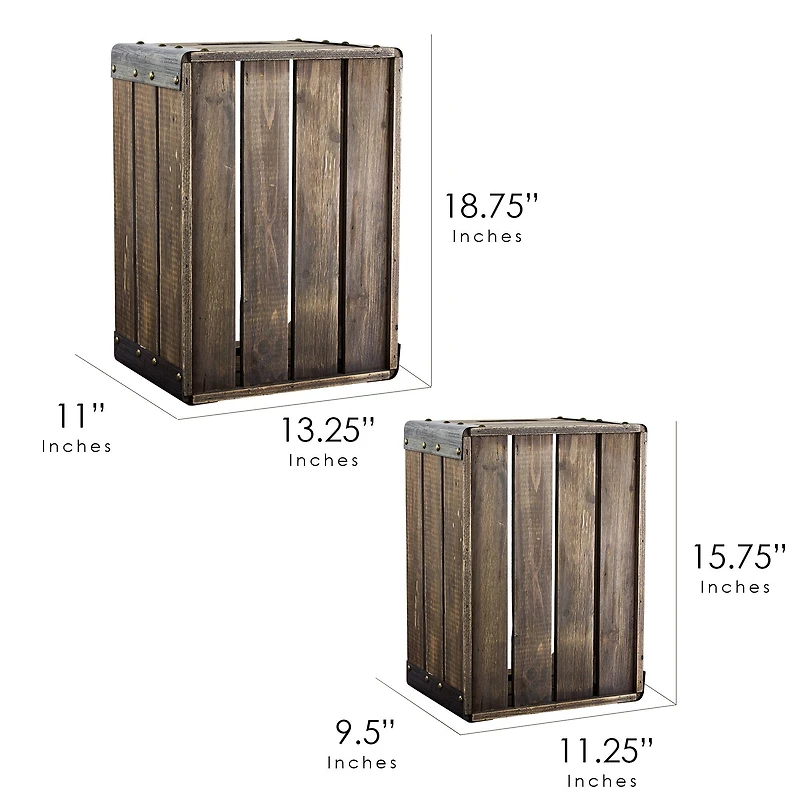 Rustic Farmhouse Storage Crates Set