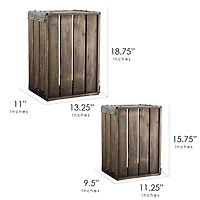 Rustic Farmhouse Storage Crates Set