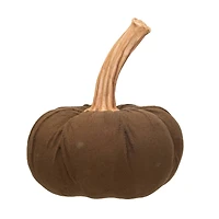 Hello Honey® 9.25" Brown Flocked Pumpkin Accent