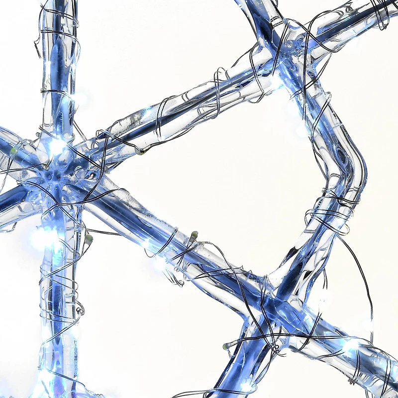 Ice Crystal Snowflake Set with 200 Cool White Micro UL LED Lights