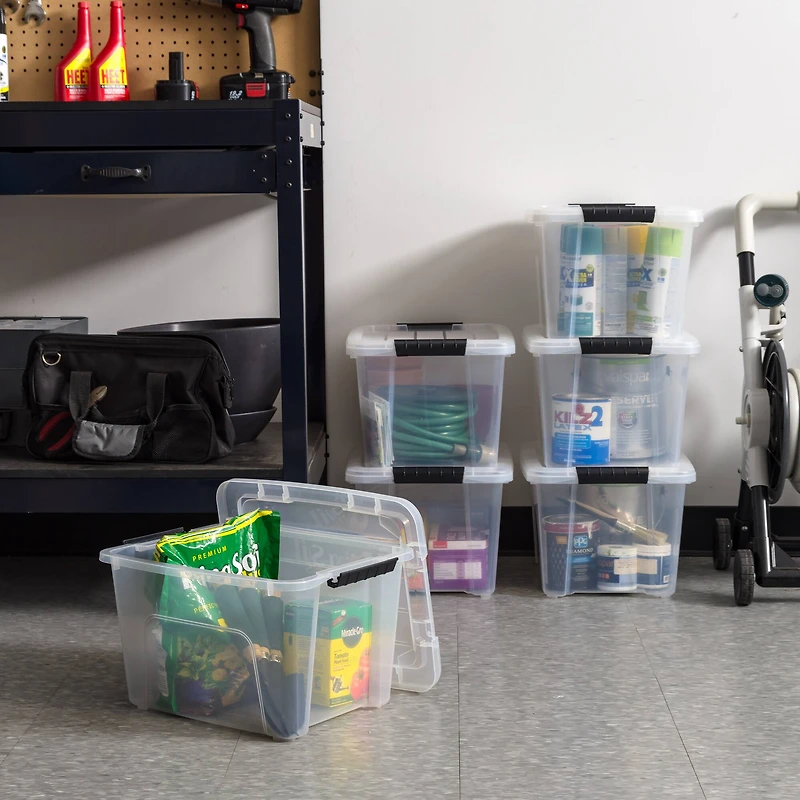 IRIS® 20.5qt. Buckled Clear Boxes with Clear Buckle Lids, 6ct.