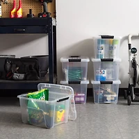 IRIS® 20.5qt. Buckled Clear Boxes with Clear Buckle Lids, 6ct.